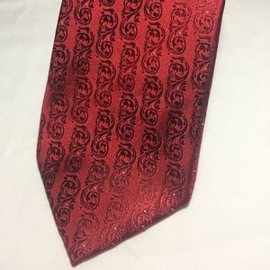 Roberto Villini red 7 fold silk tie